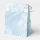 Wit Bloemen Kant en Bord Blauw Satijn Bedankdoosjes (Achterkant)