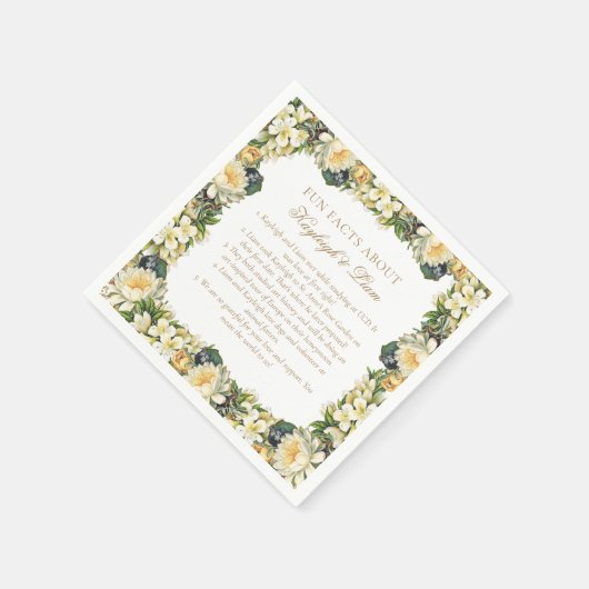  Wit Bloemen Leuke Feiten Bruiloft Servet (Hoek)
