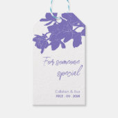 wit Bloemen paarse Ontwerp Gepersonaliseerde Tekst Cadeaulabel (Voorkant)
