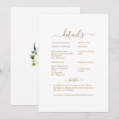 Wit Bloemen Swash Wit Bruiloft Detail II Kaart (Voorkant / Achterkant)