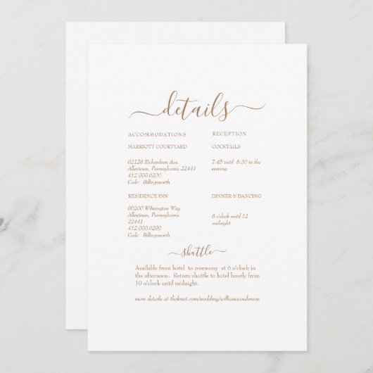 Wit Bloemen Swash Wit Bruiloft Detail II Kaart (Voorkant / Achterkant)