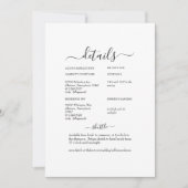 Wit Bloemen Swash Wit Bruiloft Detail Kaart (Voorkant)