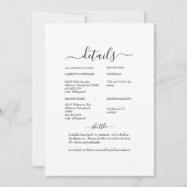 Wit Bloemen Swash Wit Bruiloft Detail Kaart