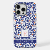 wit bloemenblauw blad bloemen iPhone hoesje (Achterkant)