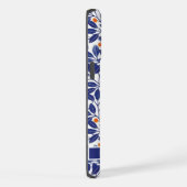 wit bloemenblauw blad bloemen iPhone hoesje (Rechterkant)