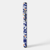 wit bloemenblauw blad bloemen iPhone hoesje (Linkerkant)