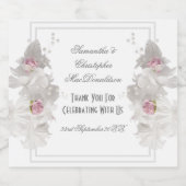 Wit bloemenboeket bruiloft label sparkling wijnetiket (Enkel label)