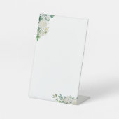  wit bloemenbord reclamebord met voetstuk (Voorkant)