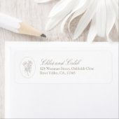 Wit | Bloemendecoratie Retouradreslabel met Script Etiket (Insitu)