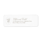 Wit | Bloemendecoratie Retouradreslabel met Script Etiket (Voorkant)