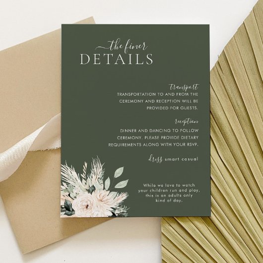 Wit bloemendetailkaart Victoria van Greenery Informatiekaartje