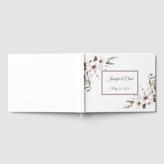 Wit bloemengastenboek gastenboek (Volledig)