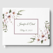 Wit bloemengastenboek gastenboek (Voorkant)