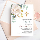 Wit bloemengoud cross luxe bevestiging kaart