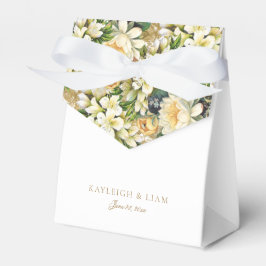  wit bloemengoud script bruiloft bedankdoosjes