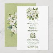 Wit bloemengroen geschilderd Vrijgezellenfeest Kaart (Voorkant / Achterkant)