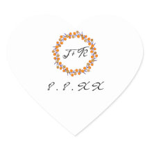 Wit Bloemenkrans Blauw Sinaasappel Goud Monogram