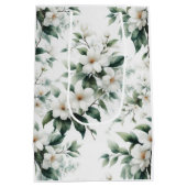 wit bloemenpatroon medium cadeauzakje (Achterkant)