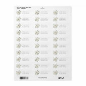 Wit bloemenreturnadreslabel etiket (Full Sheet)