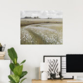 Wit-bloemenweillaverschilderij Poster (Thuiskantoor)