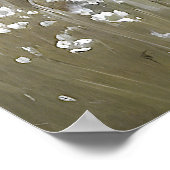 Wit-bloemenweillaverschilderij Poster (Hoek)