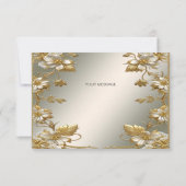 Wit Bloemgoud Dank u kaart (Achterkant)