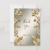 Wit Bloemgoud  Dank u kaart (Voorkant)