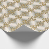 Wit Bloemgoud  inpakpapier (Hoek)