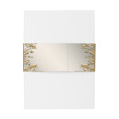 Wit Bloemgoud  Uitnodigingen Wikkel (Achterkant Voorbeeld)