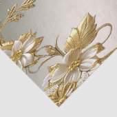 Wit Bloemgoud Weefselpapier Tissuepapier (Detail)