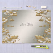 Wit Bloemgoud Weefselpapier Tissuepapier (Craft)