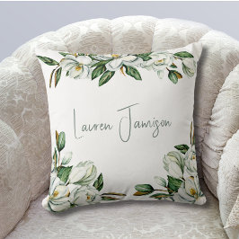 wit bloemgroen kussen