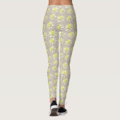  wit bloemig Bord bloeipatroon Leggings (Achterkant)