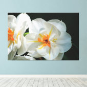 wit bloemig doek canvas afdruk (Insitu (Houten vloer))