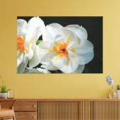 wit bloemig doek canvas afdruk (Insitu (Woonkamer))
