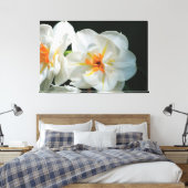 wit bloemig doek canvas afdruk (Insitu (Slaapkamer))