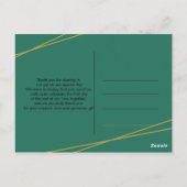 wit bloemig elegant geometrisch frameBedankt Briefkaart (Achterkant)