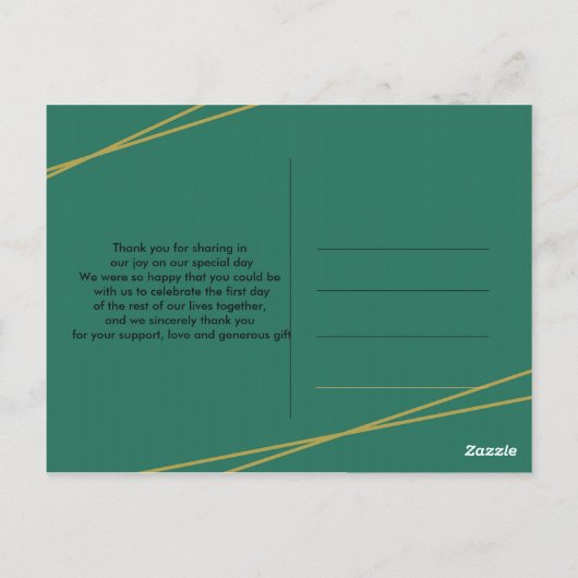 wit bloemig elegant geometrisch frameBedankt Briefkaart (Achterkant)