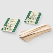 wit bloemig elegant geometrisch frameWedding Progr Handwaaier (Niet-gemonteerd)