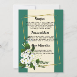 Wit Bloemig Elegant Geometrisch Framweddingprogram Kaart