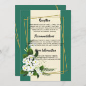 Wit Bloemig Elegant Geometrisch Framweddingprogram Kaart (Voorkant / Achterkant)