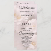 Wit bloemig en lichtroze trouwprogramma (Voorkant / Achterkant)