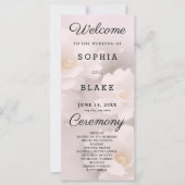 Wit bloemig en lichtroze trouwprogramma (Voorkant)