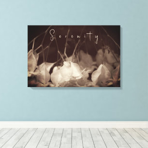  wit bloemig gespannen canvas print