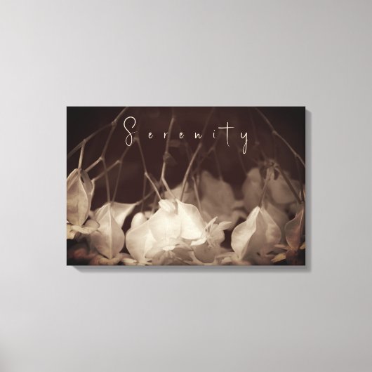  wit bloemig gespannen canvas print (Voorkant)