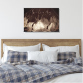 wit bloemig gespannen canvas print (Insitu (Slaapkamer))