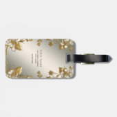 Wit Bloemig Goud  Bagagelabel (Achterkant horizontaal)