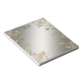 Wit Bloemig Goud  Notitieblok (Schuin)