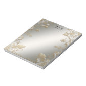 Wit Bloemig Goud  Notitieblok (Linkerzijde)