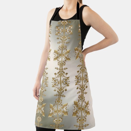 Wit Bloemig Goud Schort (Insitu)